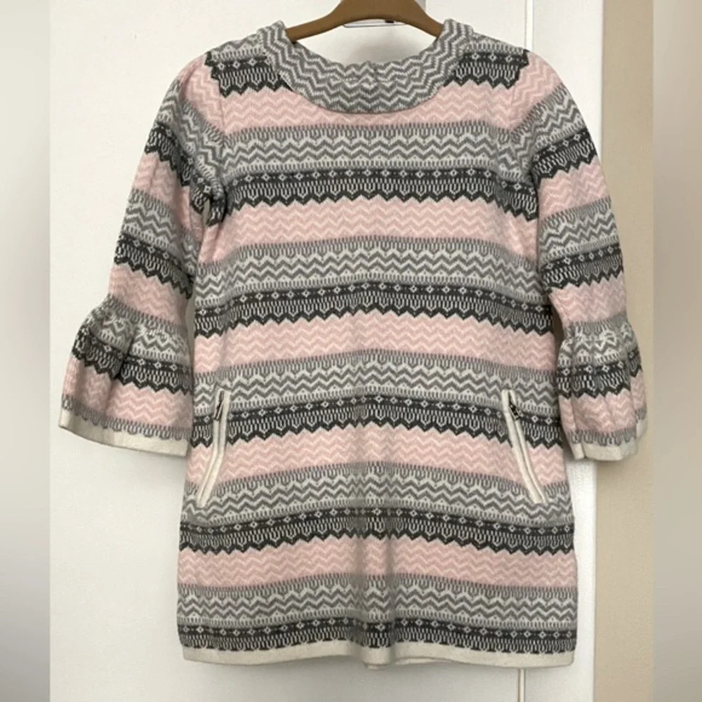 NWOT Janie and Jack Pink and Gray Sweater Dress Size 2T
